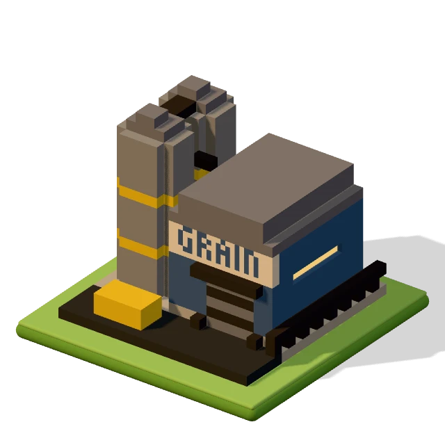 Silo works: the voxel model from the game, standing on a little tile.