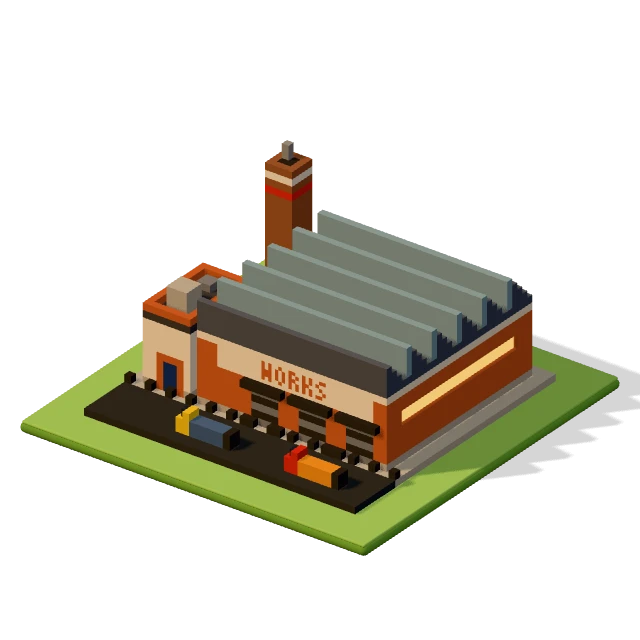Sawtooth works: the voxel model from the game, standing on a little tile.