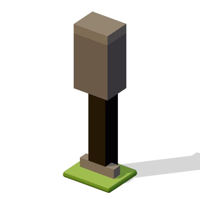 Traffic signal: the voxel model from the game, standing on a little tile.